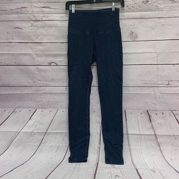 Lysse Women’s XS Blue Denim Wash Medium Control Leggings Jeggings Ankle Pockets - Picture 1 of 6